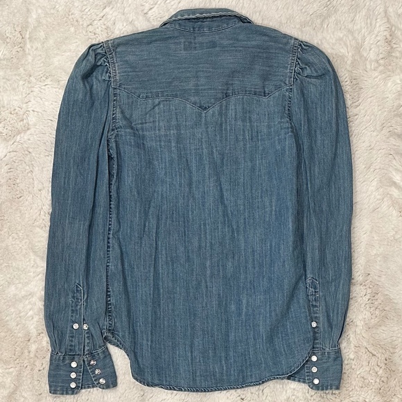 Ralph Lauren Denim Western Women's Button Up Shirt Petit XSmall - Picture 2 of 2